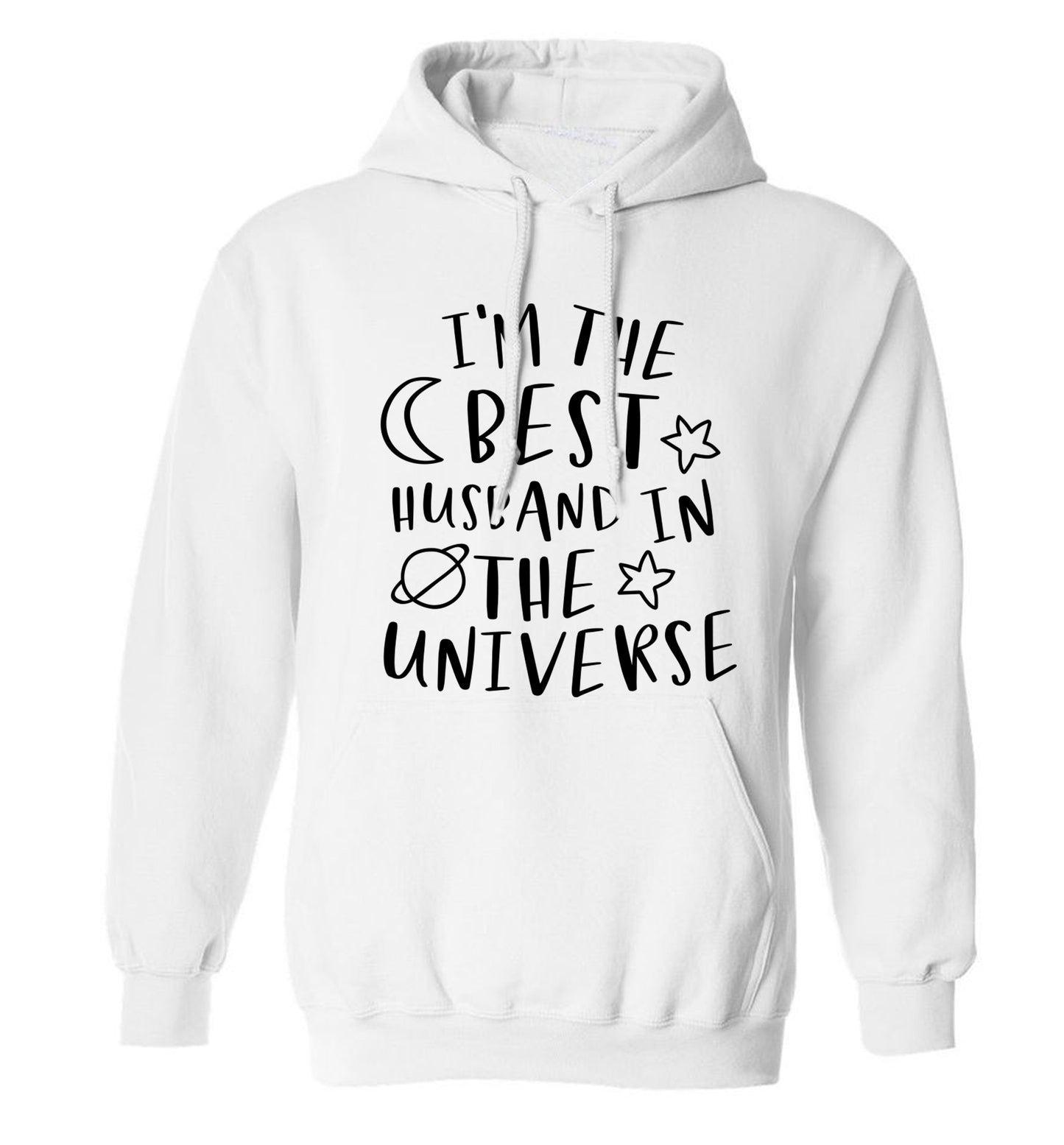 I'm the best husband in the universe adults unisex white hoodie 2XL