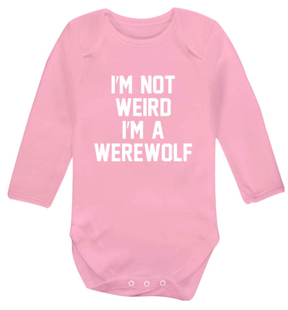 Skeleton Hand Pocket baby vest long sleeved pale pink 6-12 months