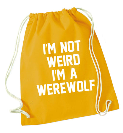 Skeleton Hand Pocket mustard drawstring bag