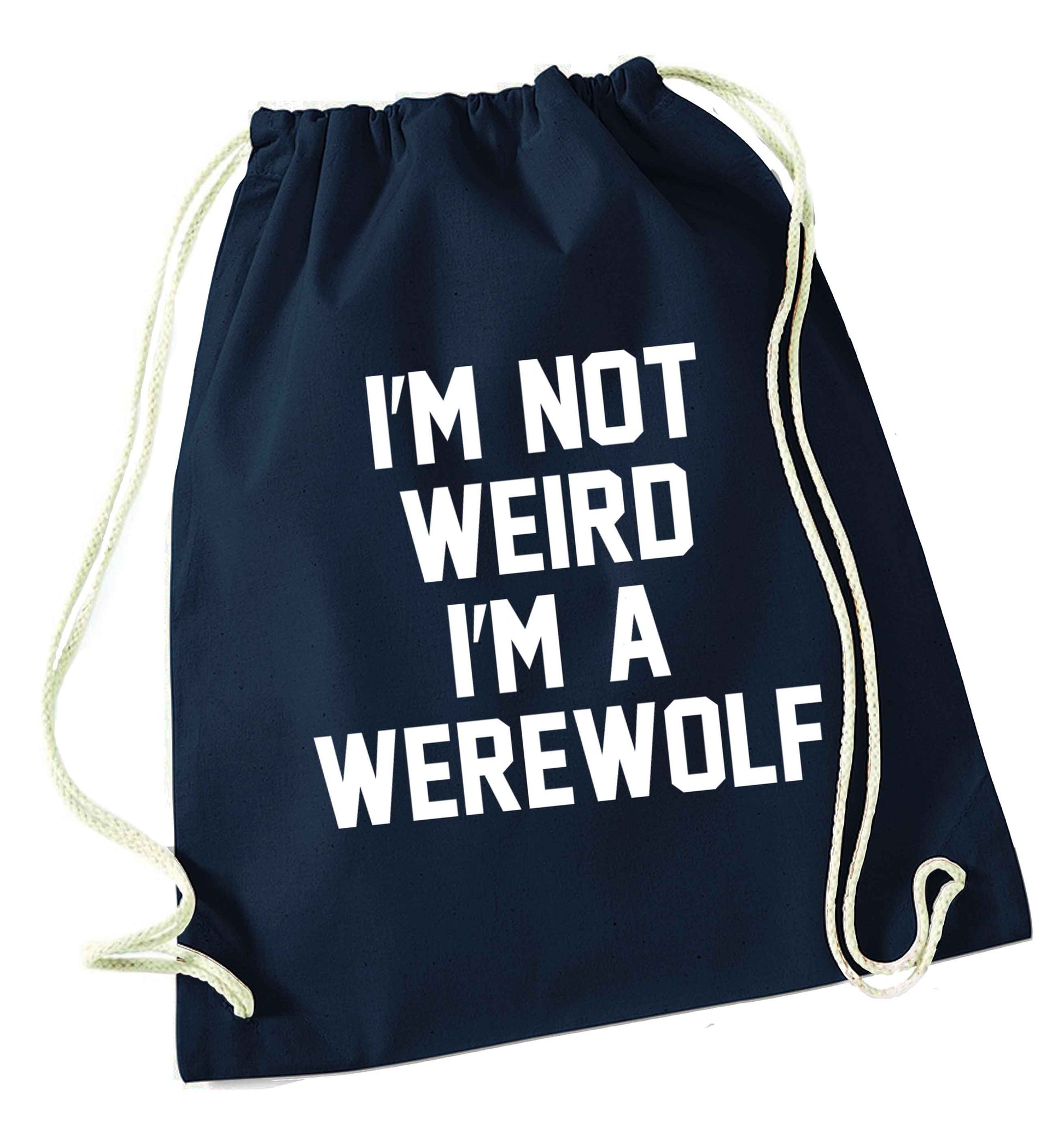 Skeleton Hand Pocket navy drawstring bag