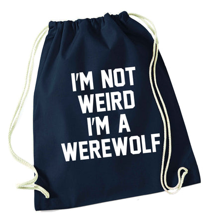 Skeleton Hand Pocket navy drawstring bag