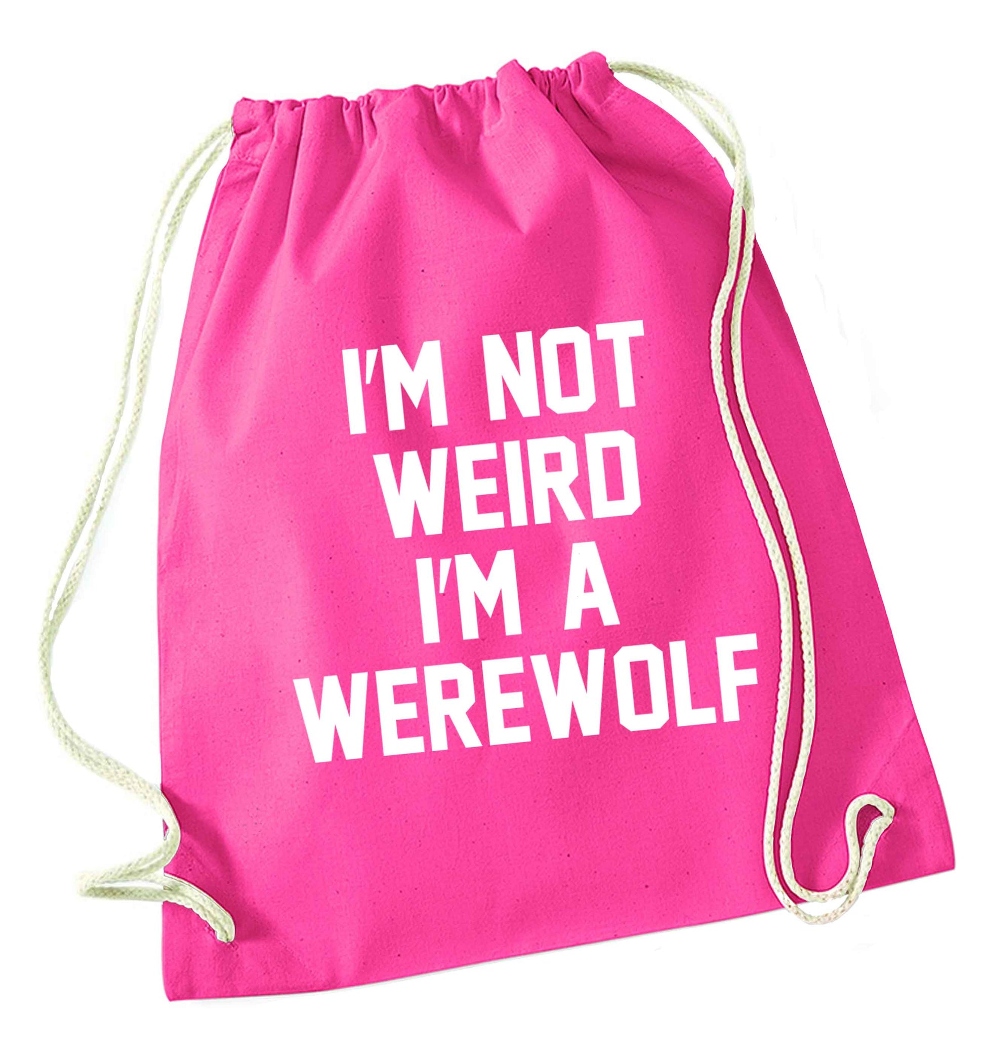 Skeleton Hand Pocket pink drawstring bag