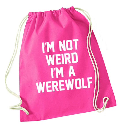 Skeleton Hand Pocket pink drawstring bag