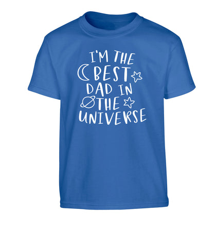 I'm the best dad in the universe Children's blue Tshirt 12-13 Years