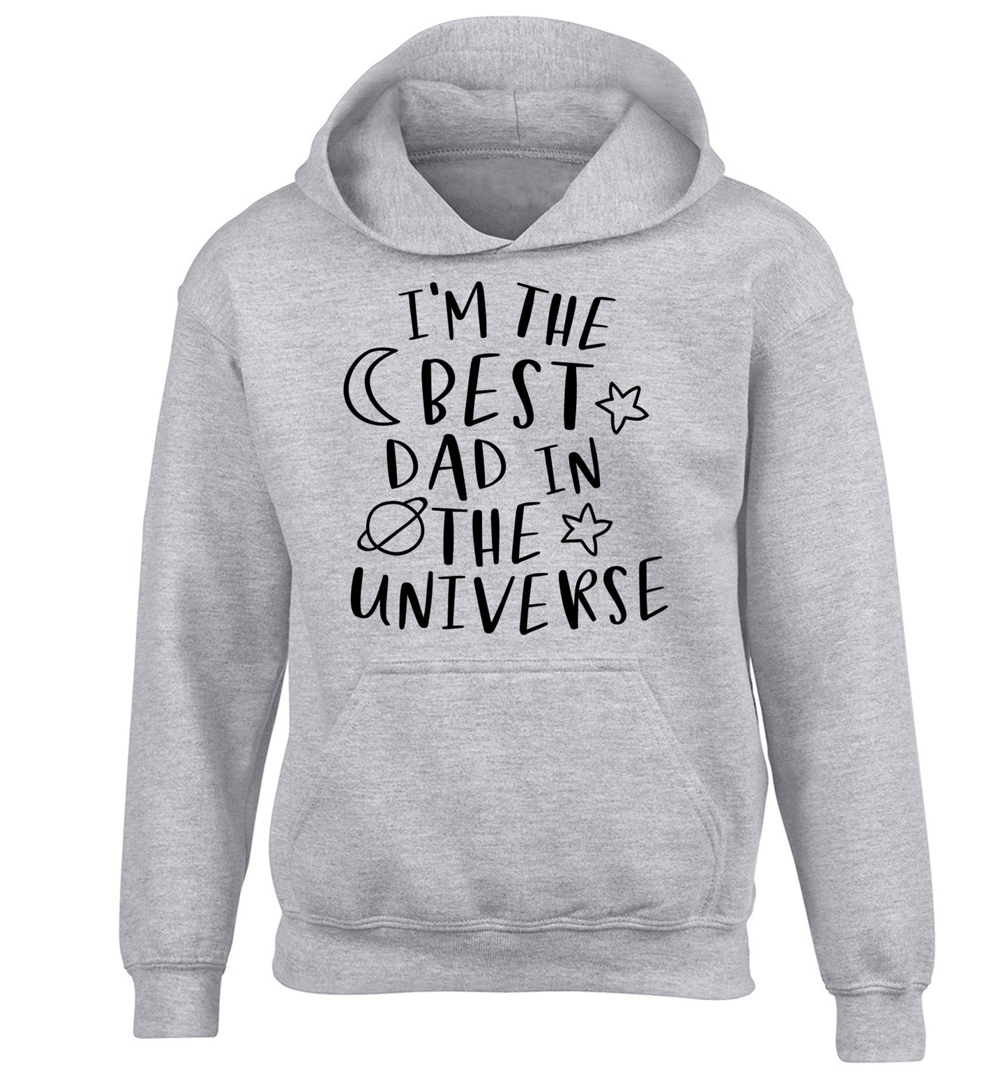 I'm the best dad in the universe children's grey hoodie 12-13 Years