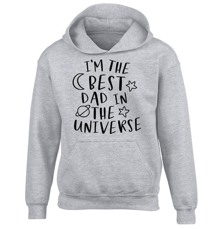 I'm the best dad in the universe children's grey hoodie 12-13 Years