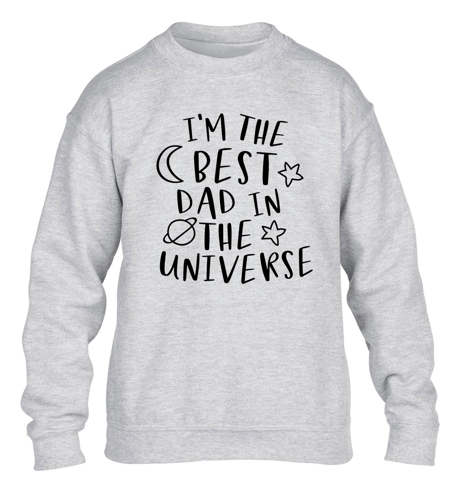 I'm the best dad in the universe children's grey sweater 12-13 Years