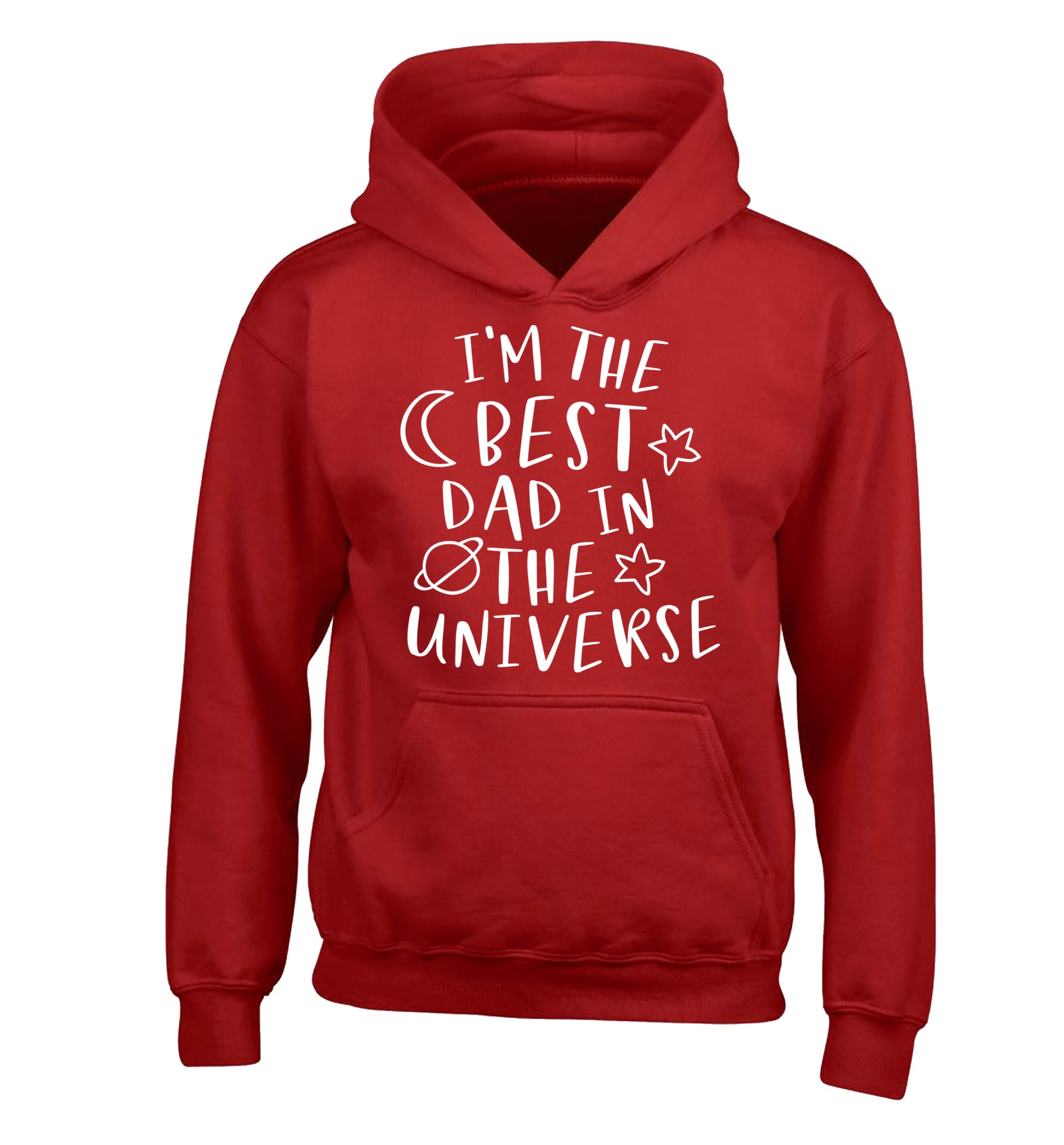 I'm the best dad in the universe children's red hoodie 12-13 Years