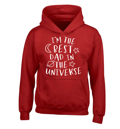 I'm the best dad in the universe children's red hoodie 12-13 Years