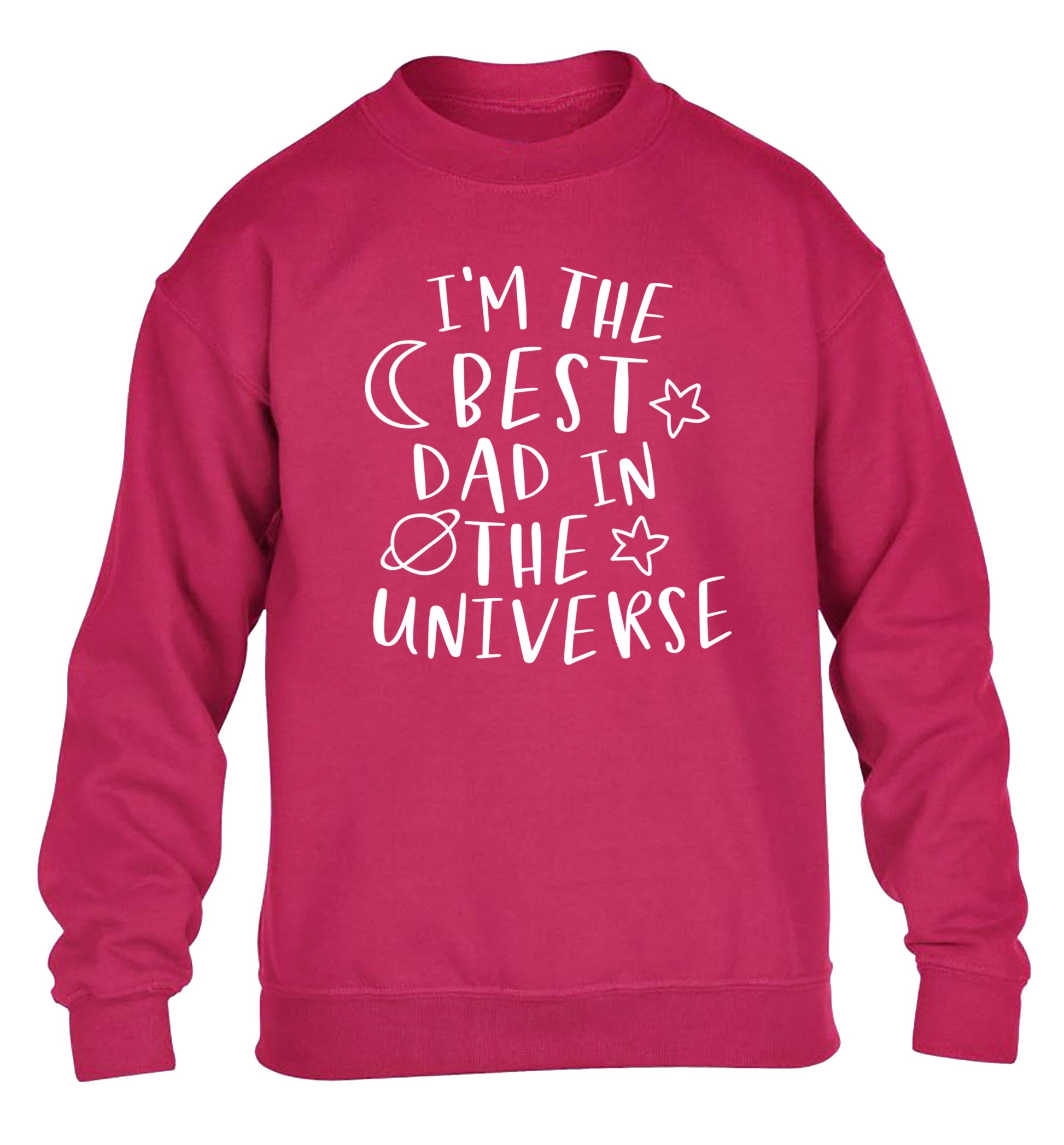 I'm the best dad in the universe children's pink sweater 12-13 Years