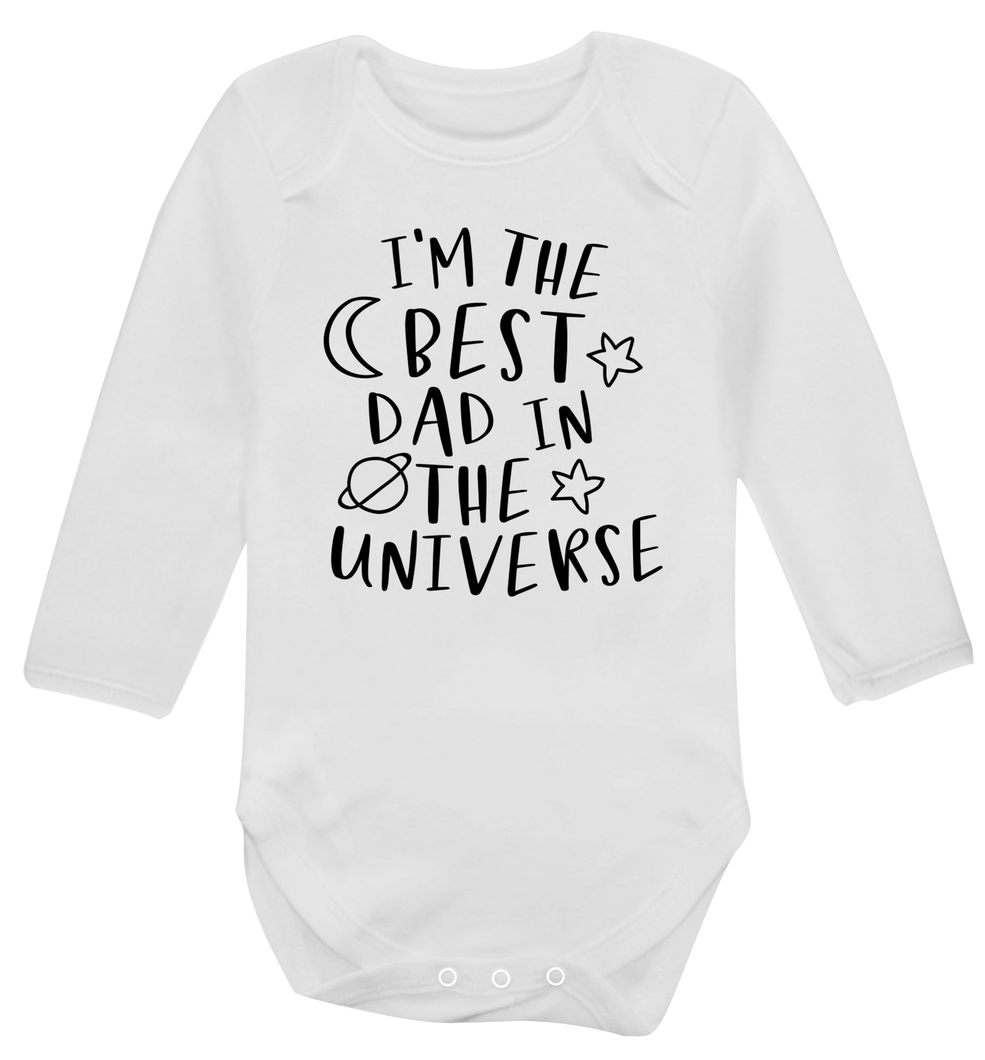 I'm the best dad in the universe Baby Vest long sleeved white 6-12 months