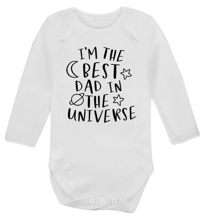 I'm the best dad in the universe Baby Vest long sleeved white 6-12 months