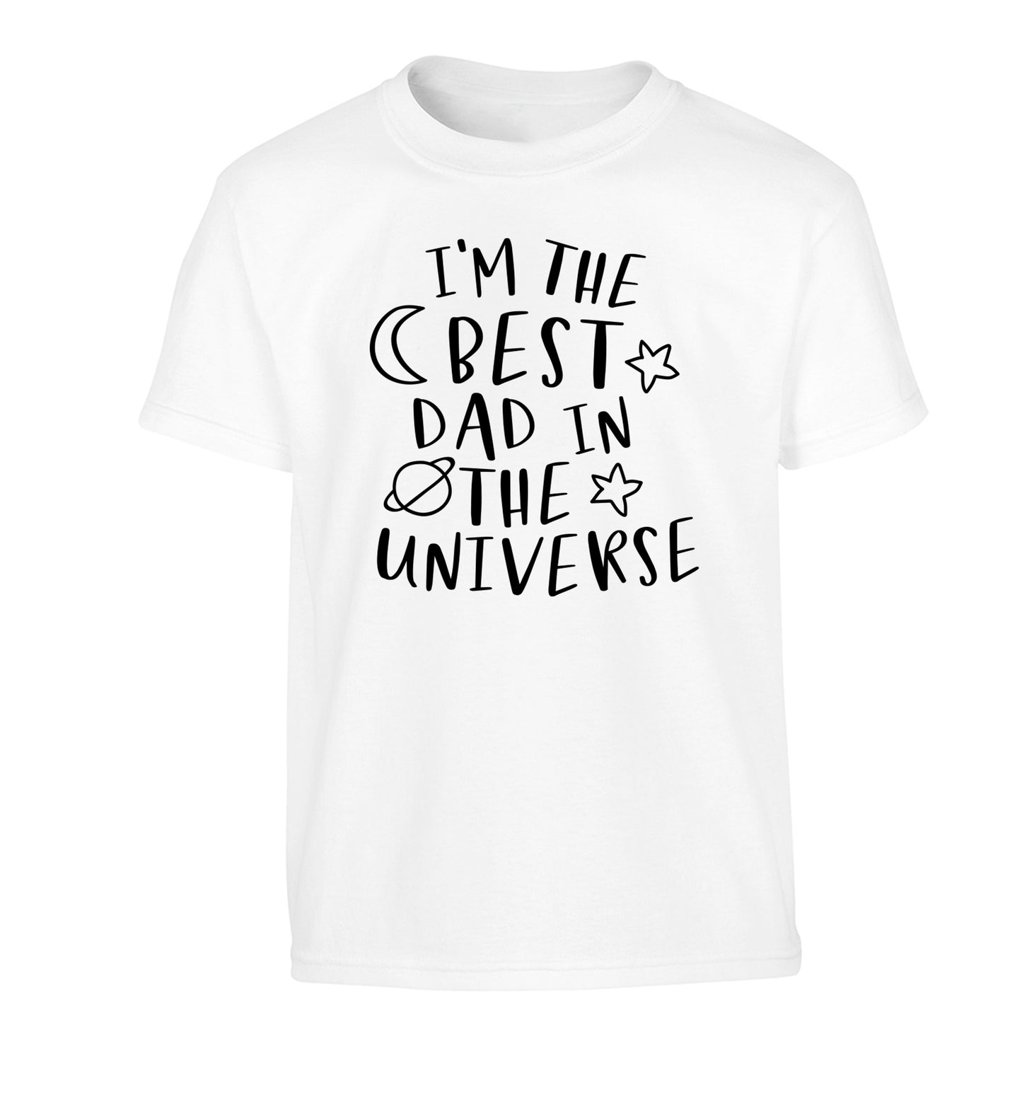 I'm the best dad in the universe Children's white Tshirt 12-13 Years