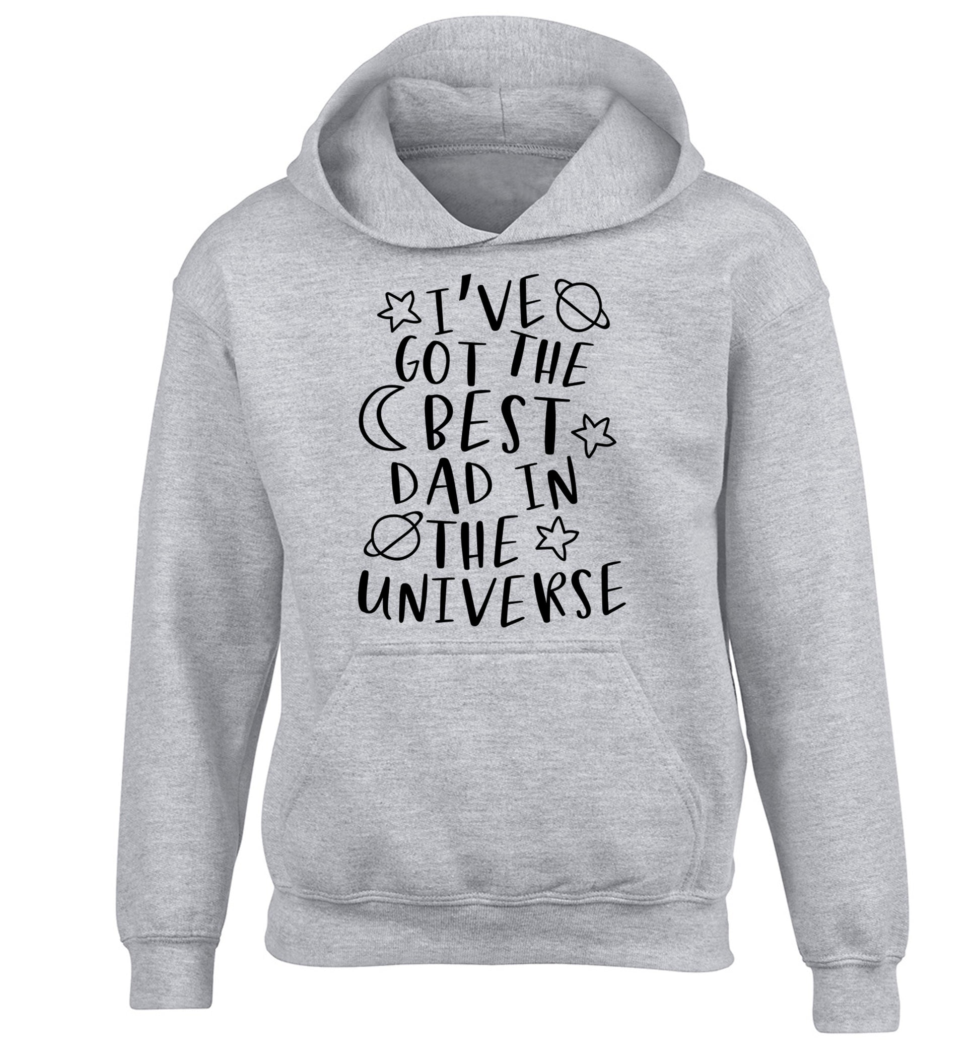 I've got the best dad in the universe children's grey hoodie 12-13 Years