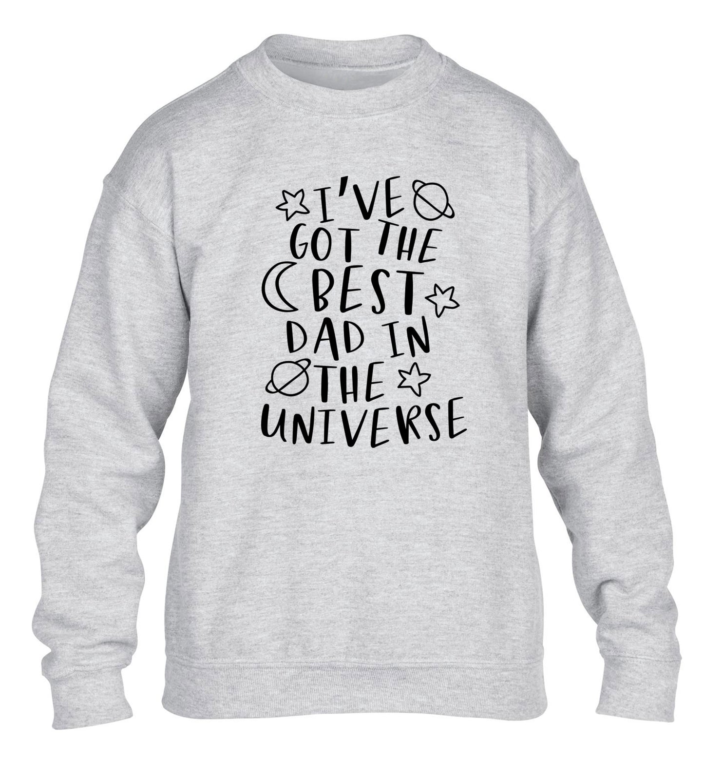I've got the best dad in the universe children's grey sweater 12-13 Years