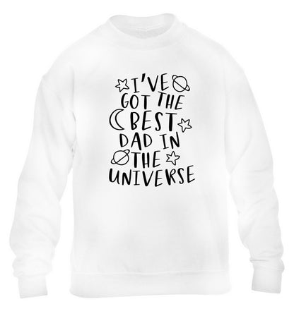 I've got the best dad in the universe children's white sweater 12-13 Years