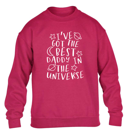 I've got the best daddy in the universe children's pink sweater 12-13 Years