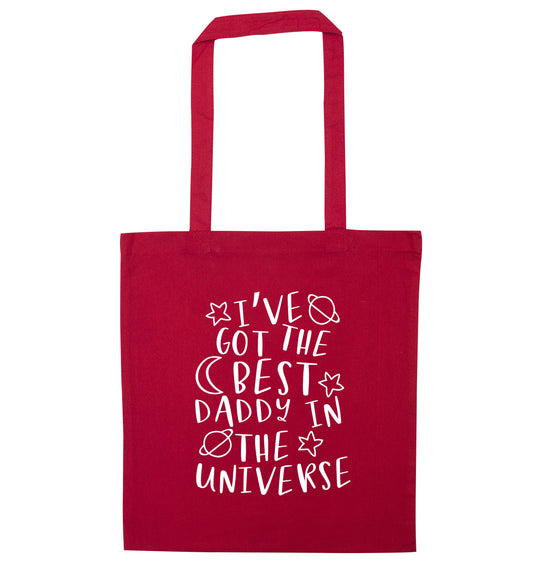 I've got the best daddy in the universe red tote bag