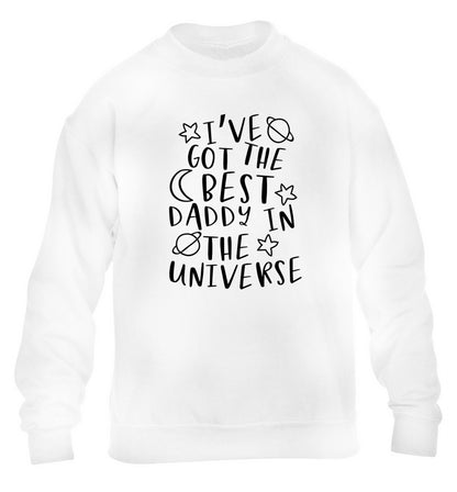 I've got the best daddy in the universe children's white sweater 12-13 Years