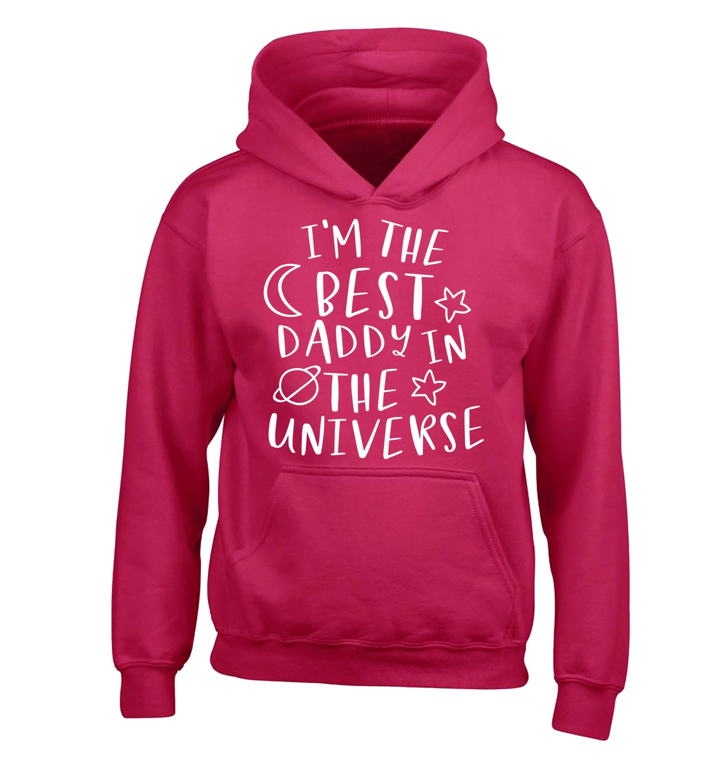 I'm the best daddy in the universe children's pink hoodie 12-13 Years