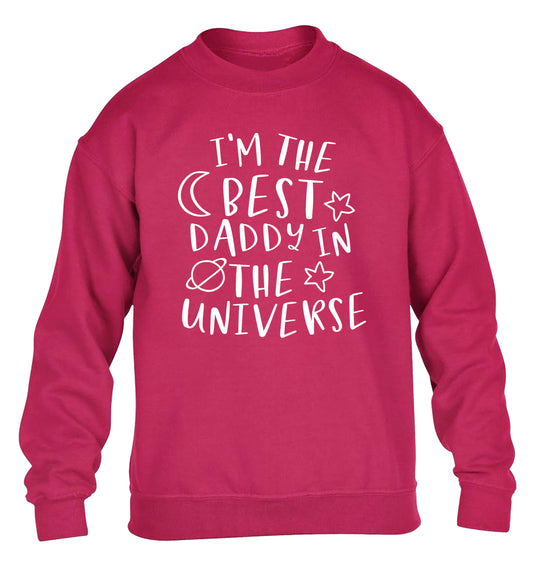 I'm the best daddy in the universe children's pink sweater 12-13 Years