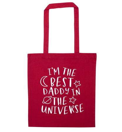 I'm the best daddy in the universe red tote bag