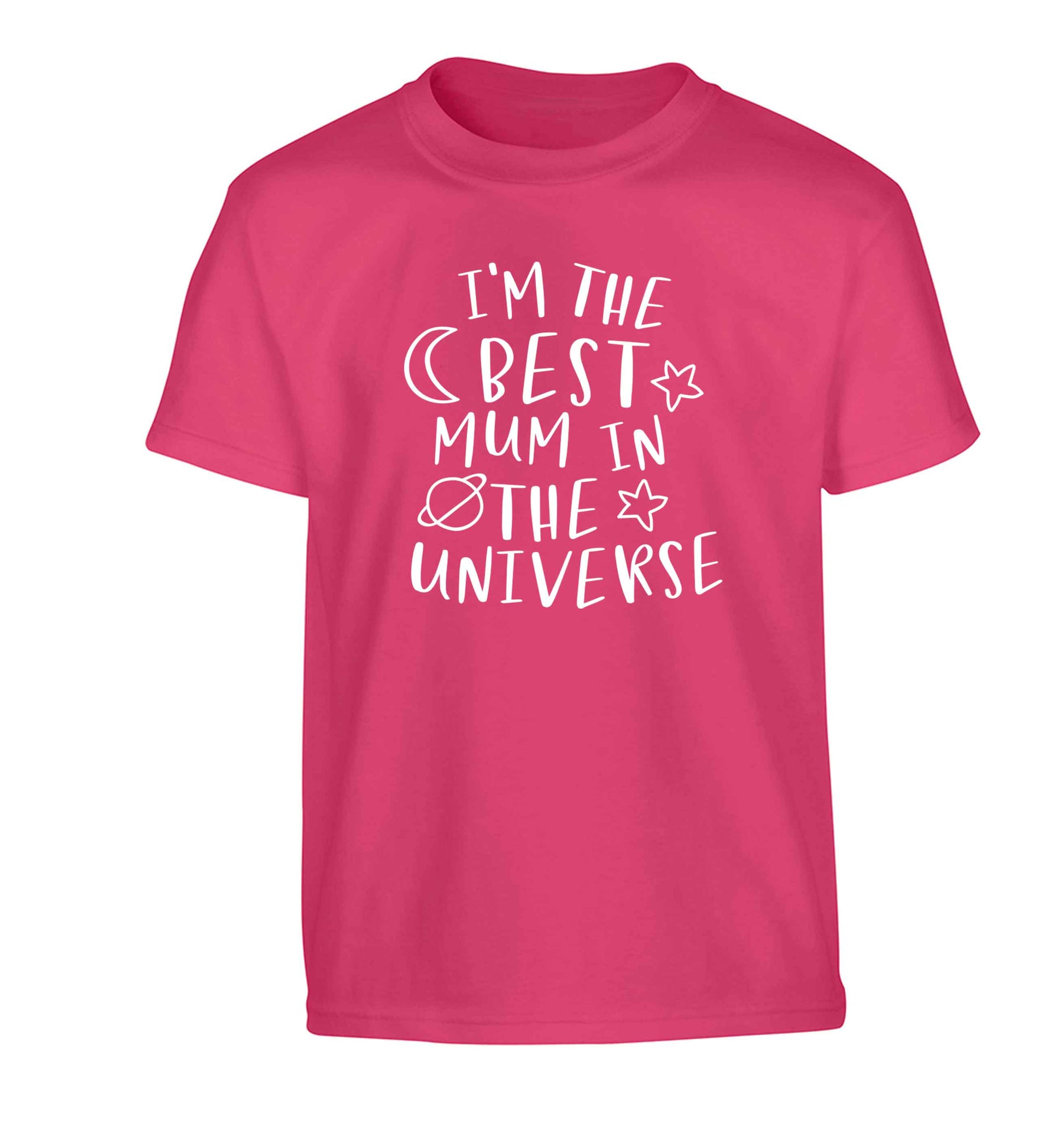 I'm the best mum in the universe Children's pink Tshirt 12-13 Years