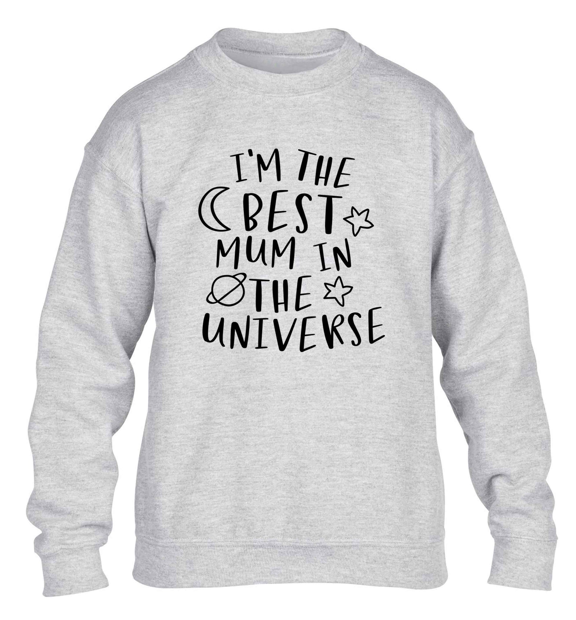I'm the best mum in the universe children's grey sweater 12-13 Years
