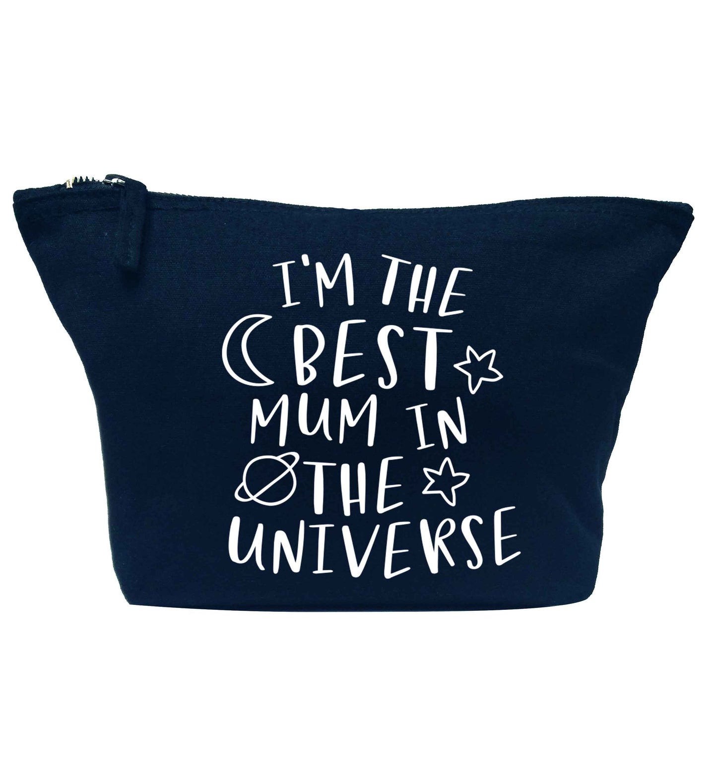 I'm the best mum in the universe navy makeup bag