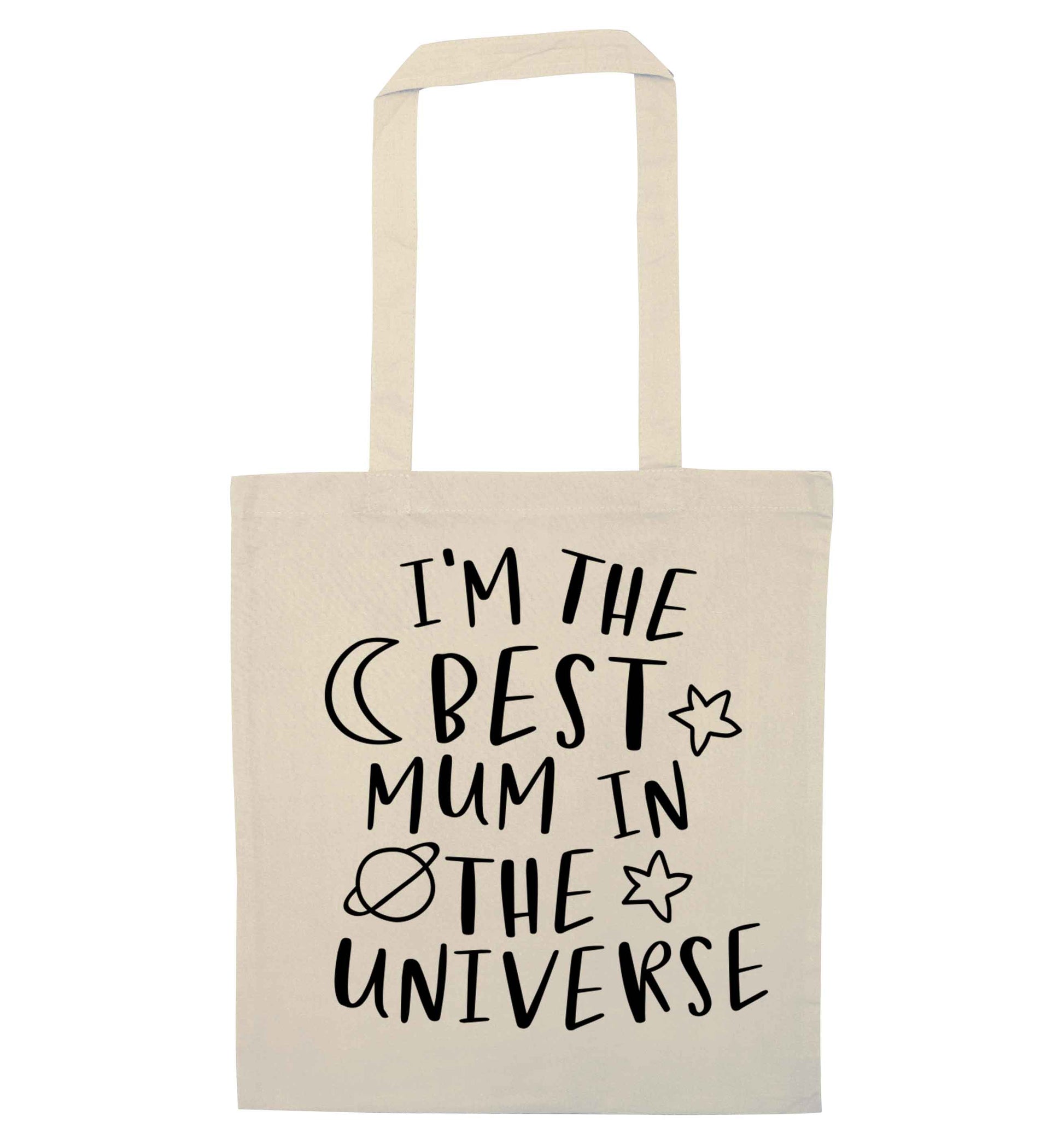 I'm the best mum in the universe natural tote bag
