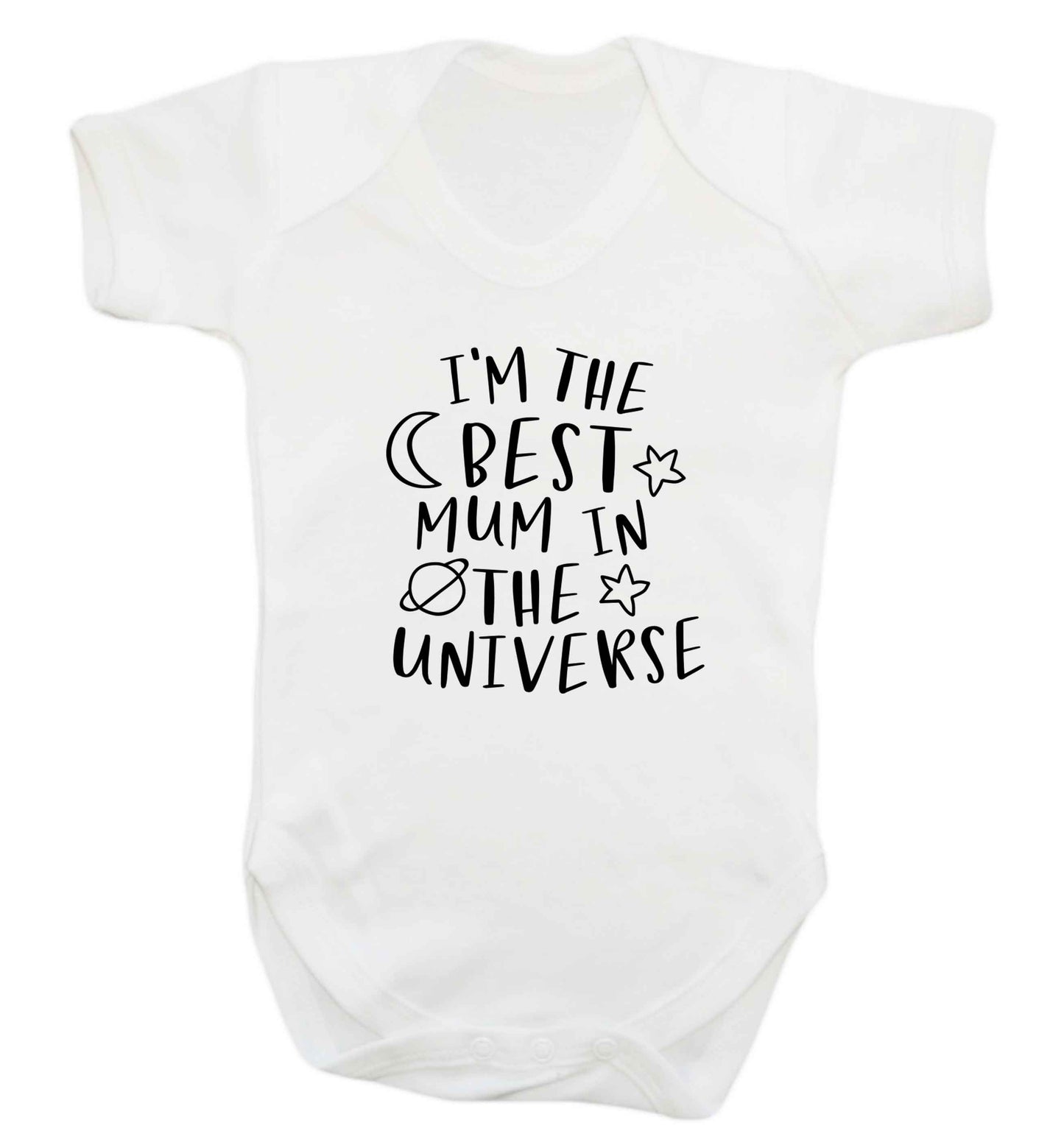 I'm the best mum in the universe baby vest white 18-24 months