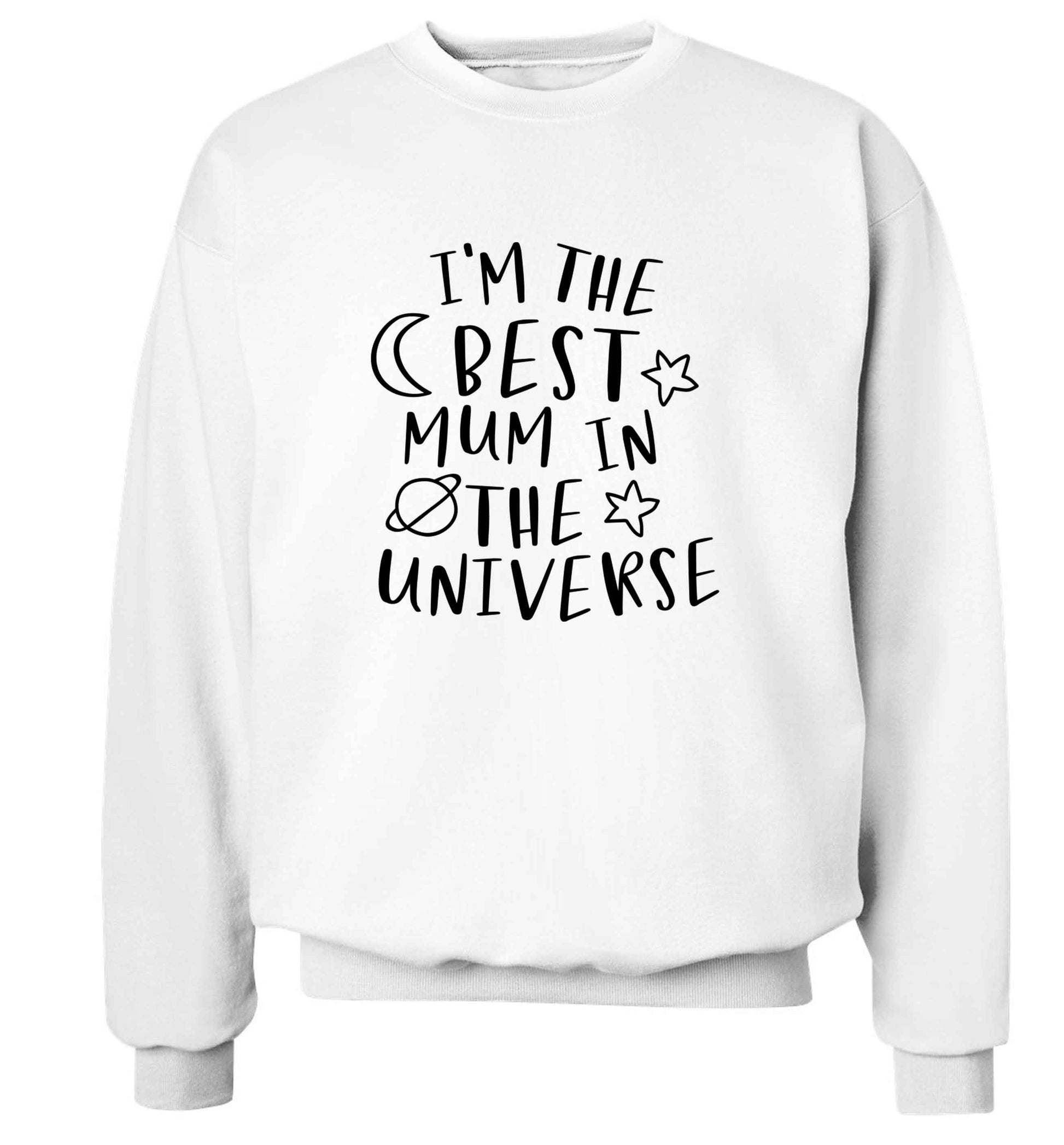 I'm the best mum in the universe adult's unisex white sweater 2XL