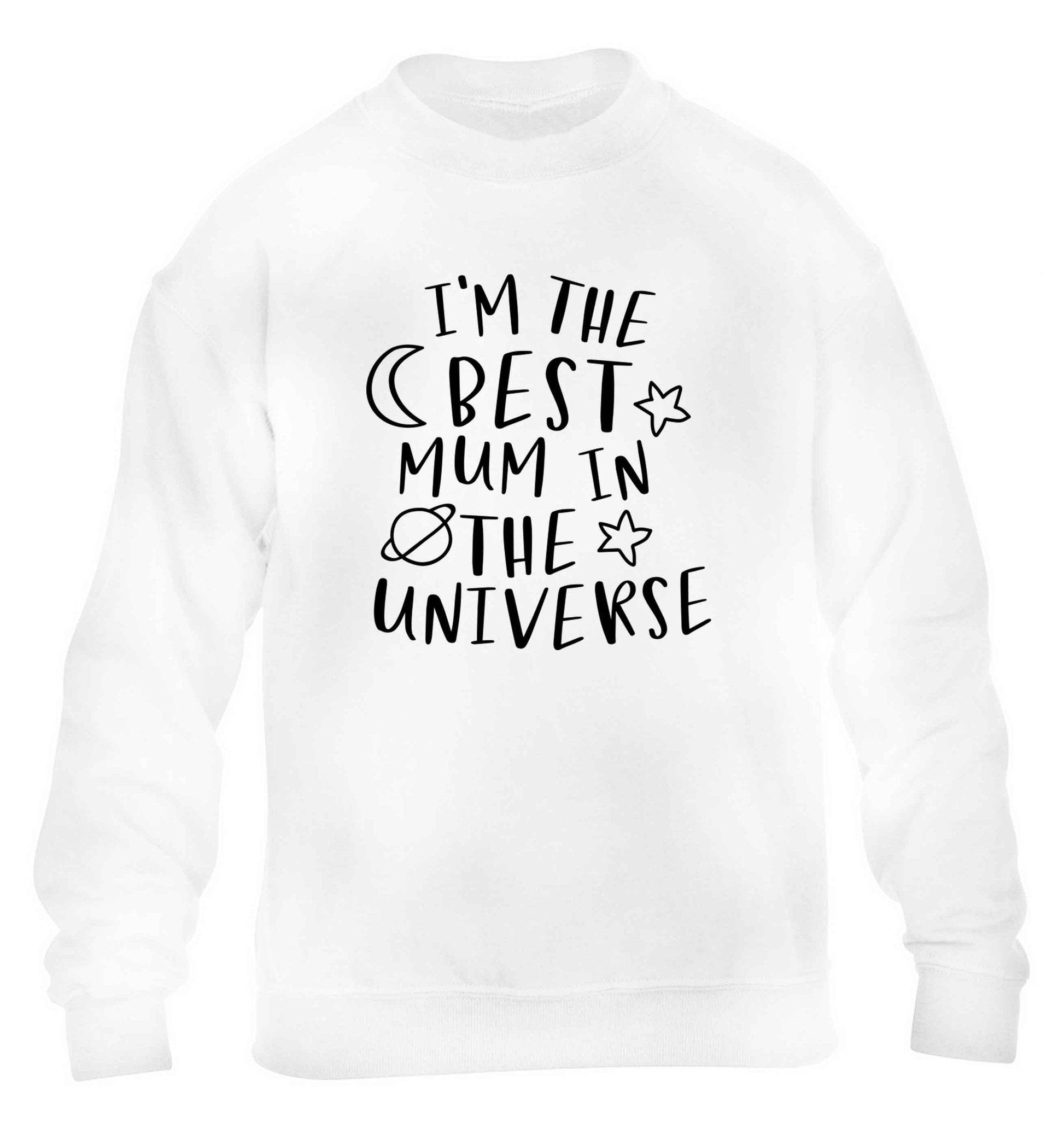 I'm the best mum in the universe children's white sweater 12-13 Years