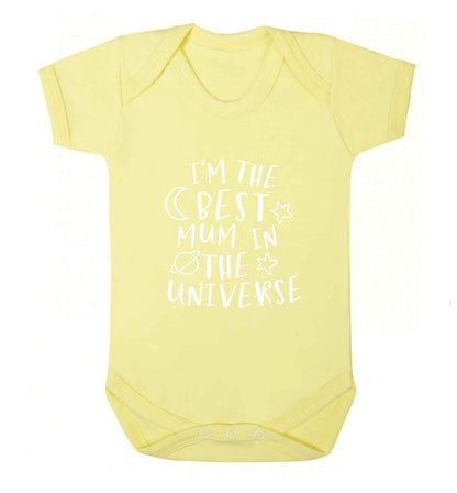 I'm the best mum in the universe baby vest pale yellow 18-24 months