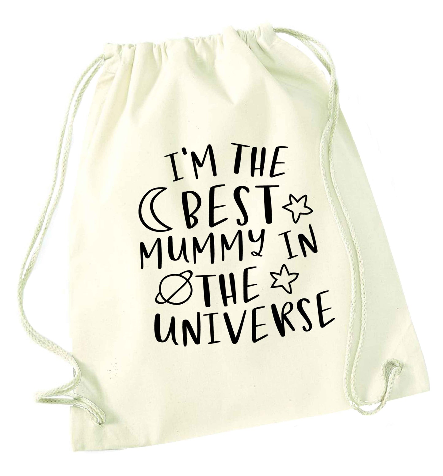 I'm the best mummy in the universe natural drawstring bag