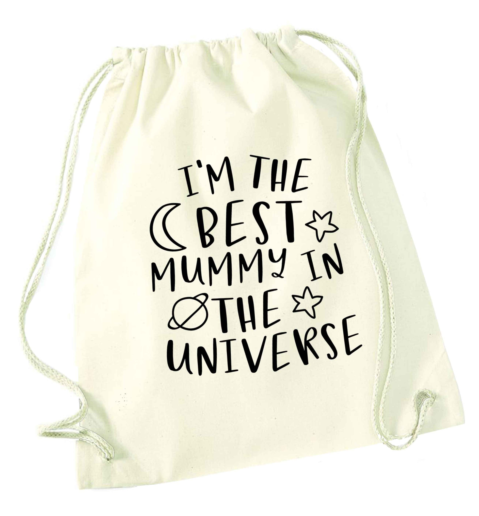 I'm the best mummy in the universe natural drawstring bag