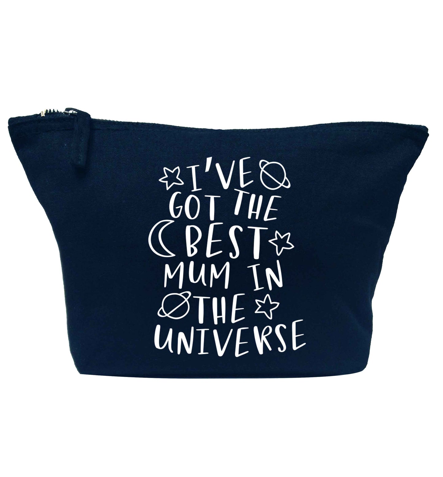 I've got the best mum in the universe navy makeup bag