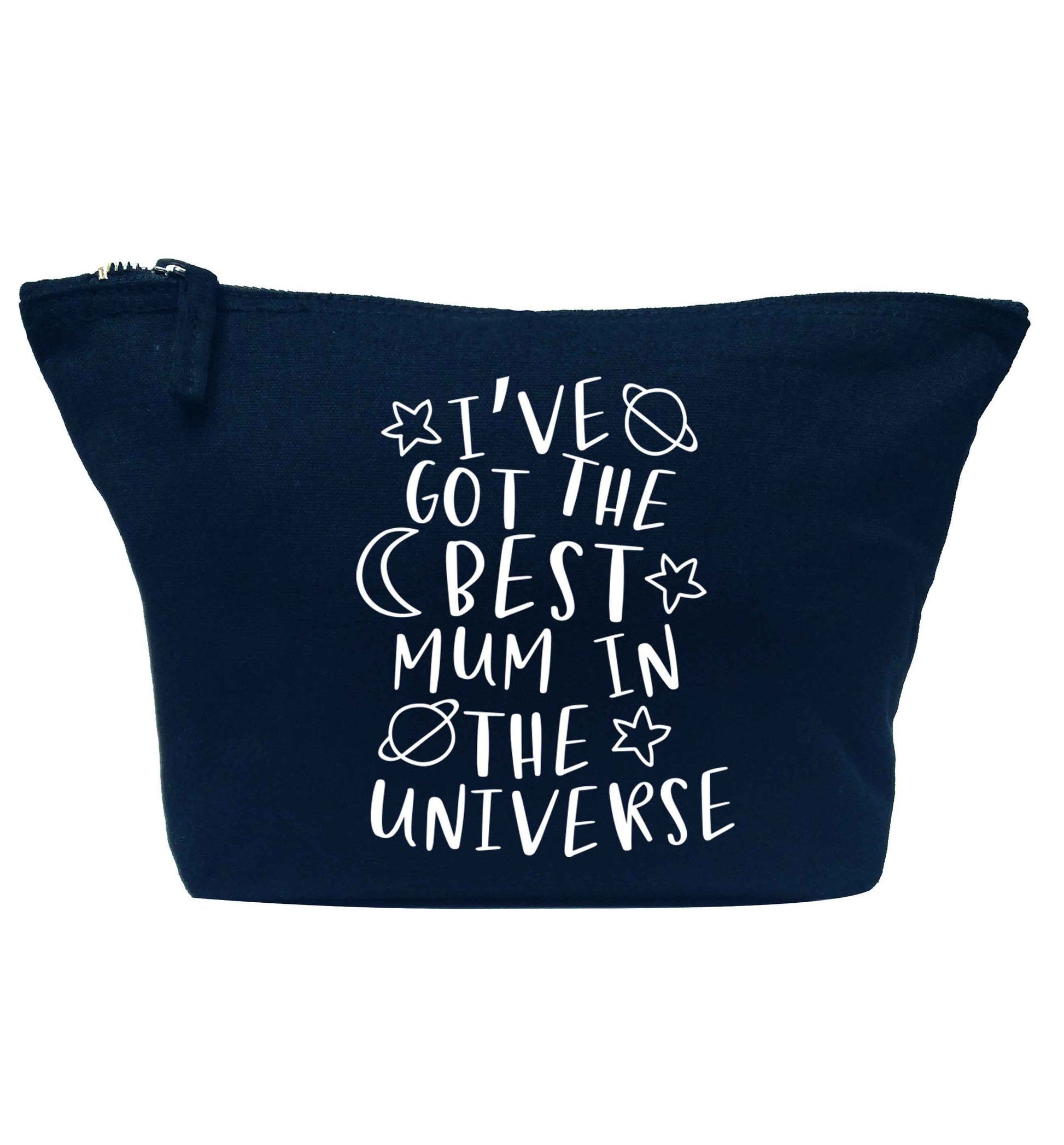I've got the best mum in the universe navy makeup bag