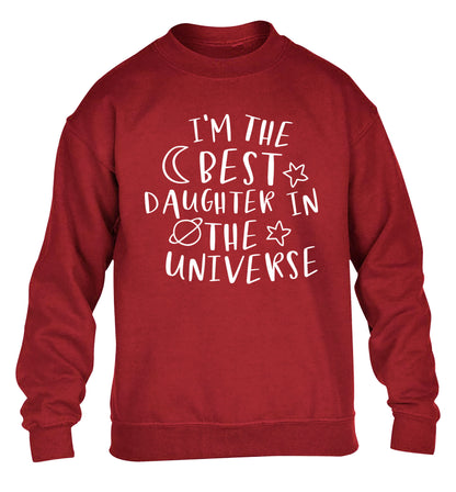 I'm the best daughter in the universe children's grey sweater 12-13 Years