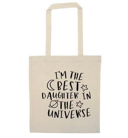 I'm the best daughter in the universe natural tote bag