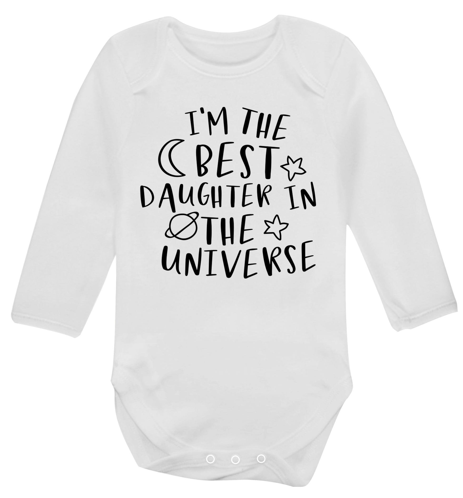 I'm the best daughter in the universe Baby Vest long sleeved white 6-12 months