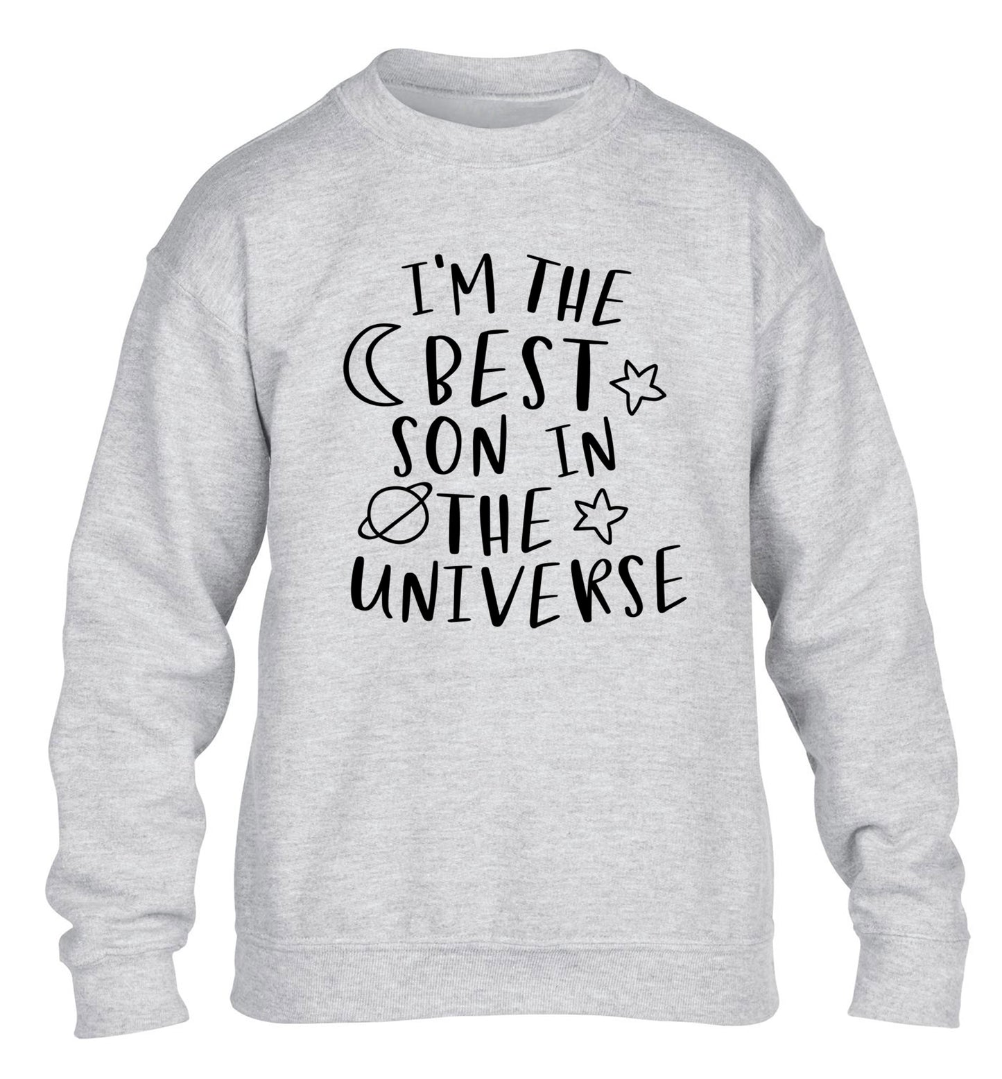 I'm the best son in the universe children's grey sweater 12-13 Years