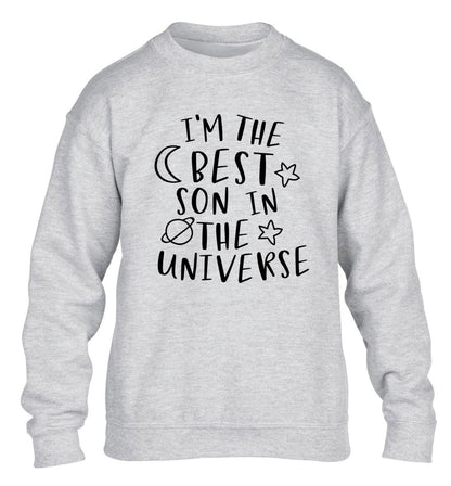 I'm the best son in the universe children's grey sweater 12-13 Years