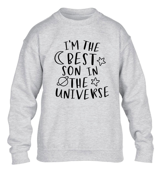 I'm the best son in the universe children's grey sweater 12-13 Years