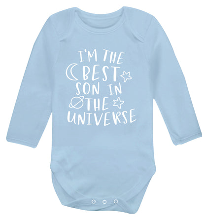 I'm the best son in the universe Baby Vest long sleeved pale blue 6-12 months