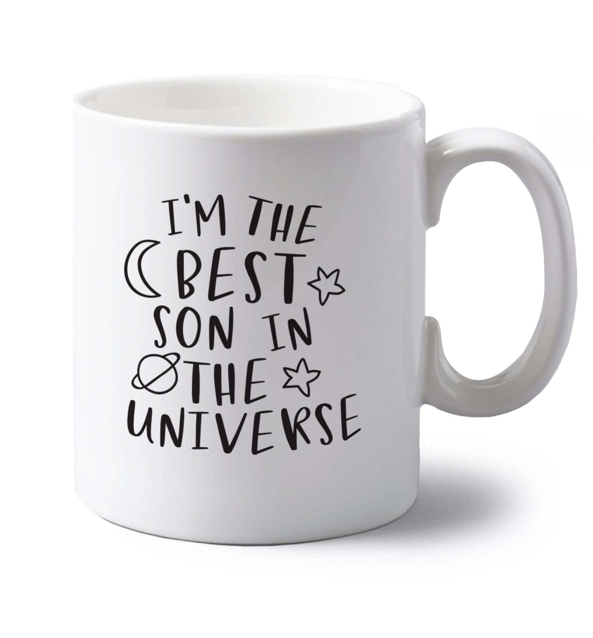 I'm the best son in the universe left handed white ceramic mug 