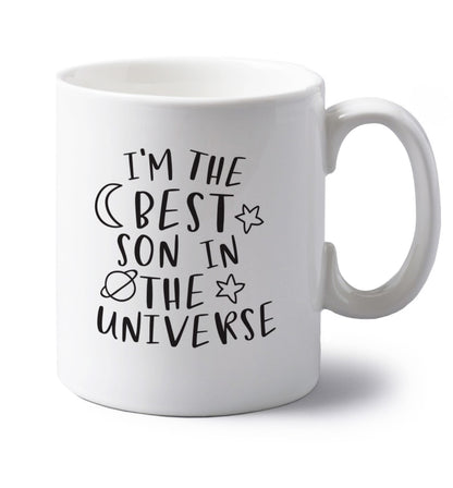 I'm the best son in the universe left handed white ceramic mug 