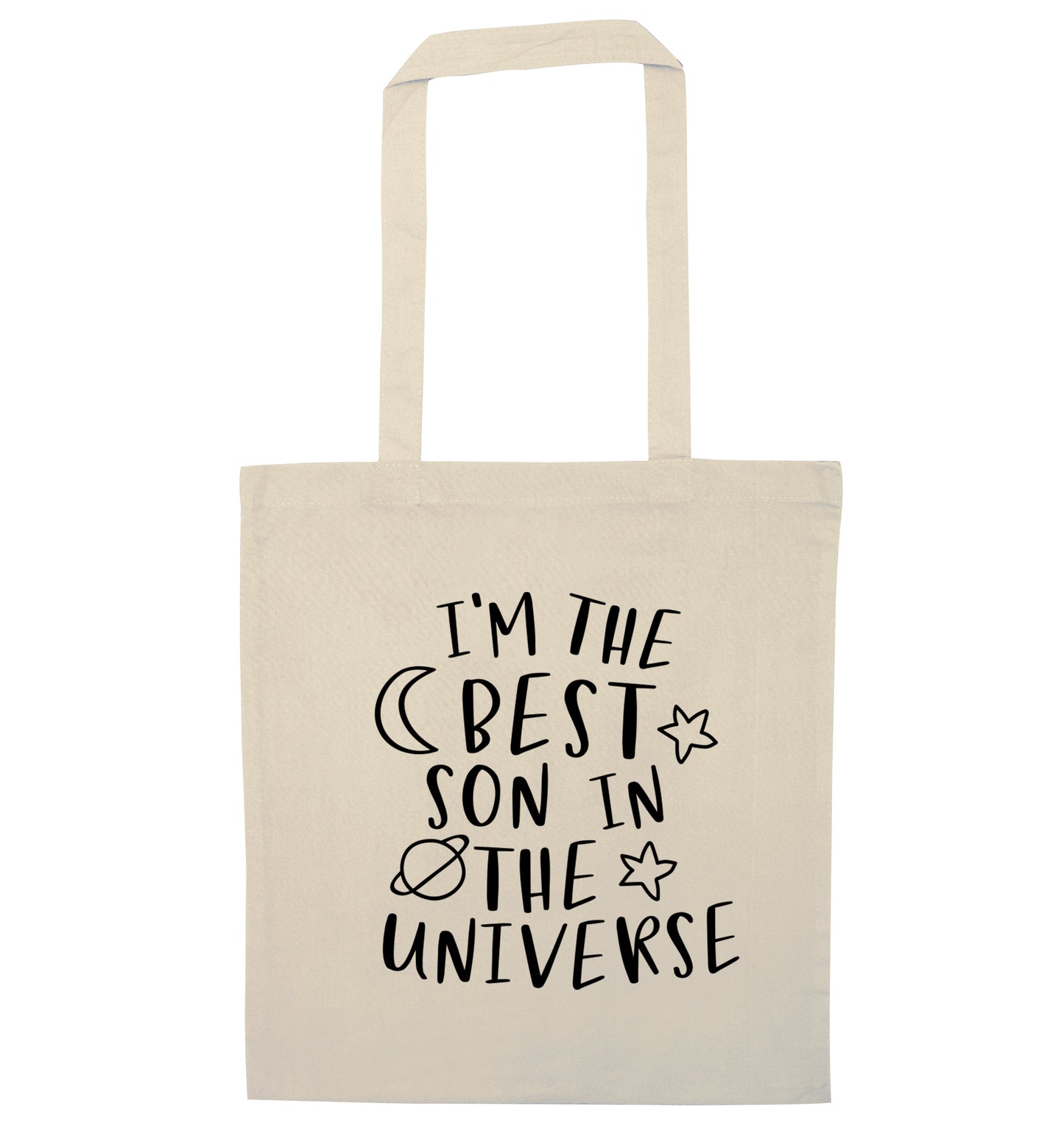 I'm the best son in the universe natural tote bag