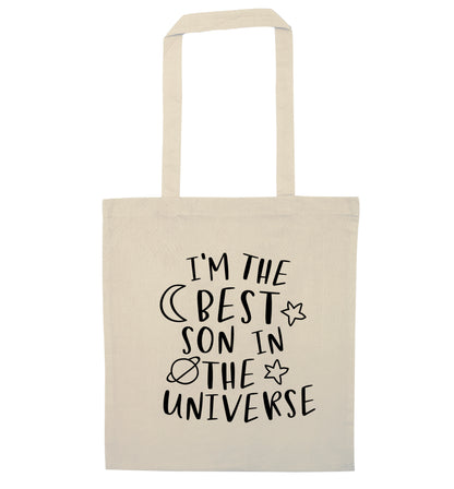 I'm the best son in the universe natural tote bag