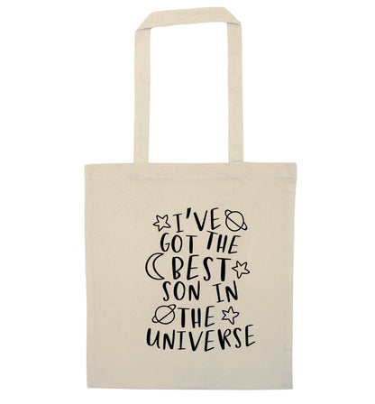I've got the best son in the universe natural tote bag